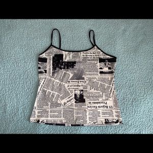A black and white camisole